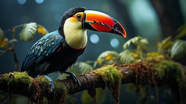 Majestic Toucan on Tree Branch