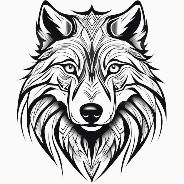 Majestic Tribal Wolf Tattoo