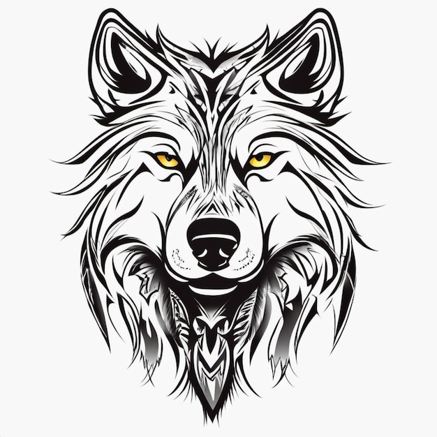 Majestic Tribal Wolf Tattoo