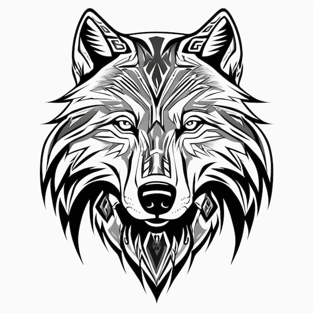 Majestic Tribal Wolf Tattoo