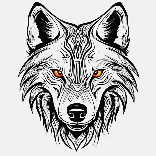 Majestic Tribal Wolf Tattoo