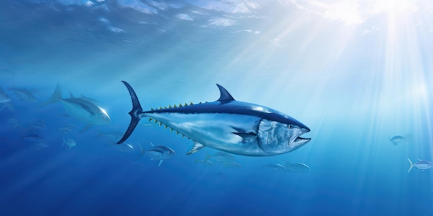 Majestic Tuna in the Deep Blue Sea