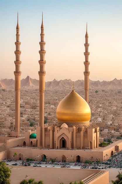 A majestic view of the skyline of Medina Saudi Arabia Aigenerated