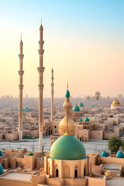 A majestic view of the skyline of Medina Saudi Arabia Aigenerated