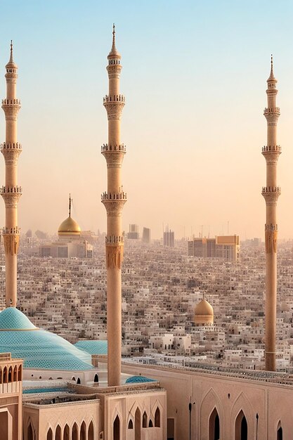 A majestic view of the skyline of Medina Saudi Arabia Aigenerated