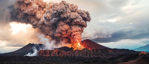 壮大な火山の噴火