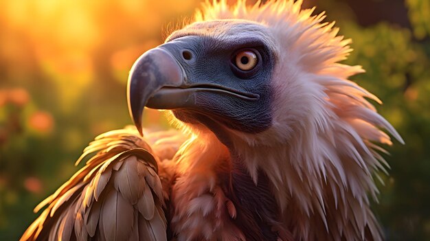 Majestic vulture in golden hours radiance