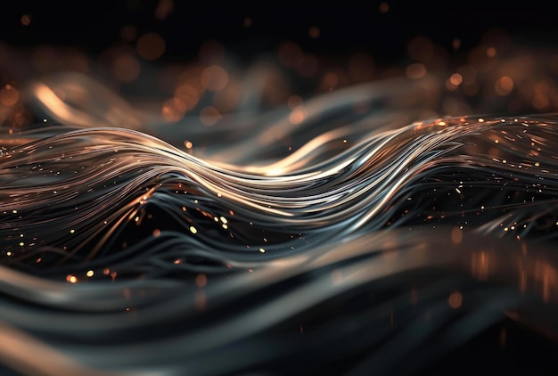 Majestic Water Wave in Blurry Background Generative AI