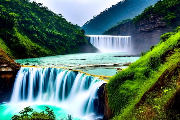 majestic waterfall HD background