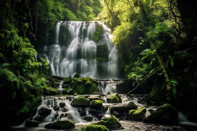 自然の力強い美しさを動きで捉えた雄大な滝xA