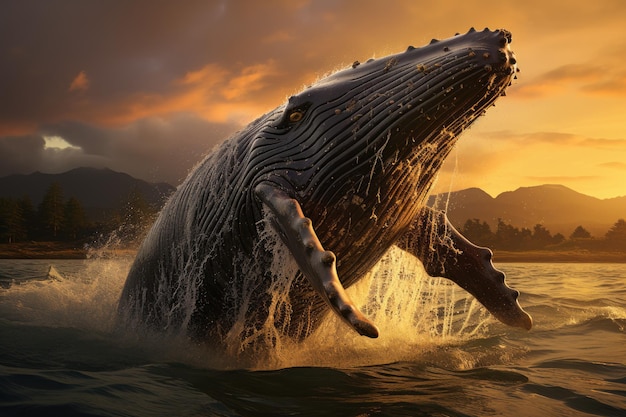 マジェスティック・クジラが海の夕暮れに浮かび上がる - ガジェット通信 GetNews