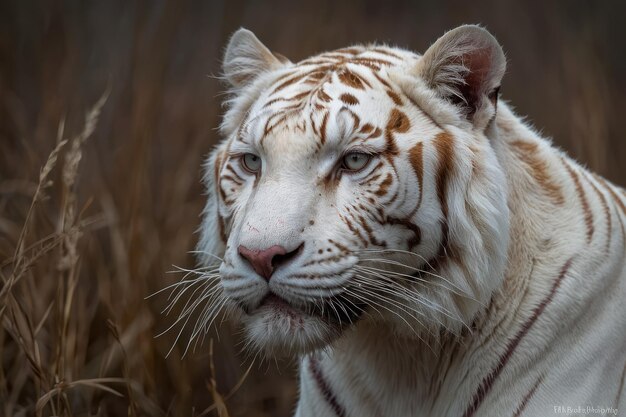 Photo majestic white tiger closeup