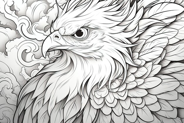 Majestic Wings of the Phoenix Coloring Fun for Kids