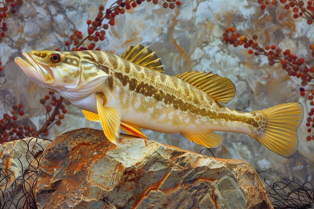 Majestic Zander Hunting Near Riverbank