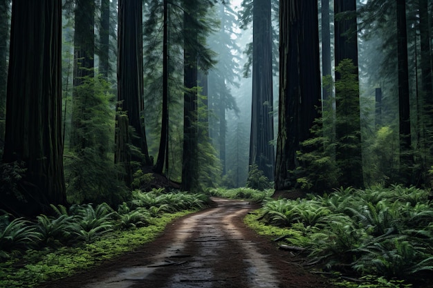 Majestueuze Oude Redwood Forest Generatieve AI