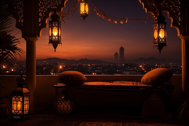 Majestueuze Ramadan avond sfeer