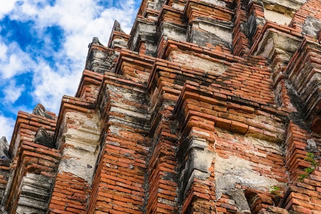 Majestueuze ruïnes van 1629 Wat Chai Watthanaram gebouwd door koning Prasat Tong met zijn belangrijkste Prang (cent