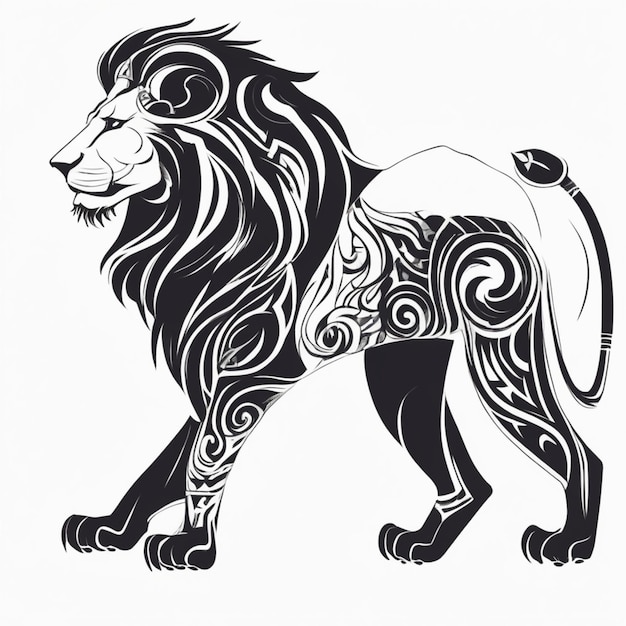 Majestueuze Tribal Lion Logo Creative Wildlife embleemontwerp