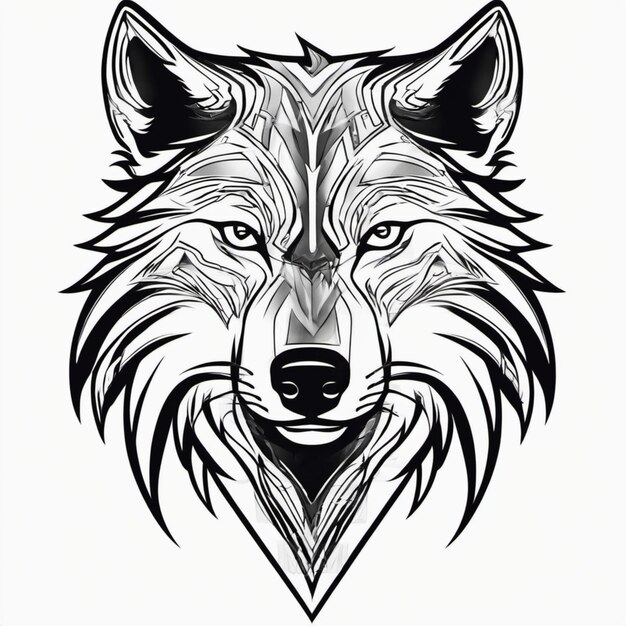 Majestueuze Tribal Wolf Tattoo