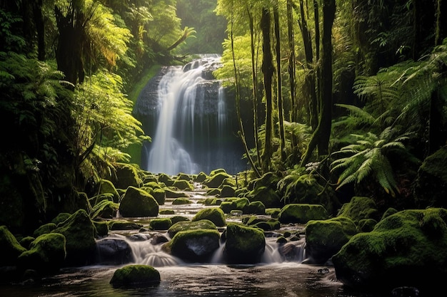 Majestueuze watervallen onthullen de schoonheid van de krachtige displays van de natuurxA