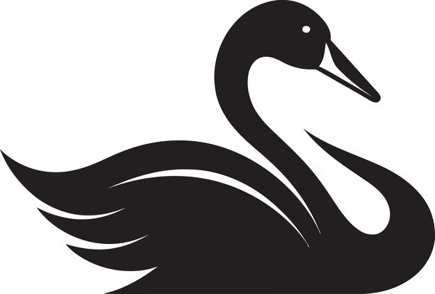 Foto majestueuze zwarte vector zwaan logo elegant zwaan pictogram ontwerp
