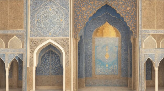 The majesty of islamic art through canvas painting Generative AI