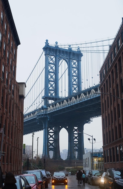 The majesty of man made structures Shot of a bridge in an urban business district