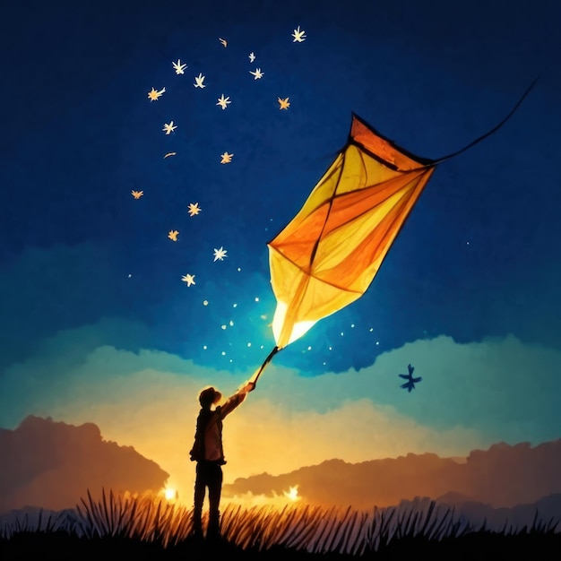 makar sankranti celebrations with colorful kites card