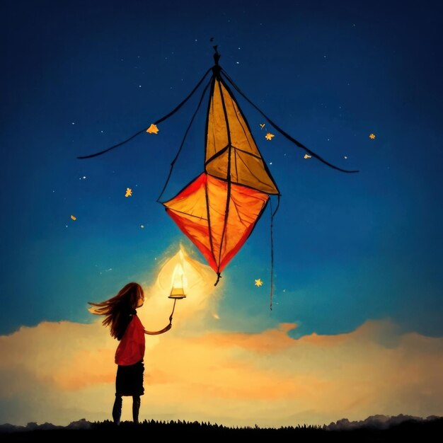 사진 다채로운 kites 카드와 함께 makar sankranti 축하