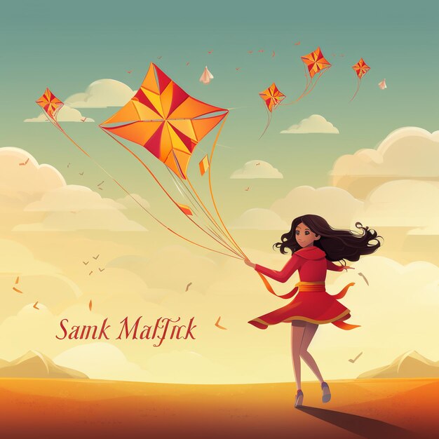 Photo makar sankranti festival hd 8k wallpaper stock photographic image