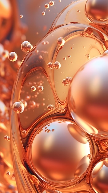 Make a copper frame soft lines bubbles rich borders focus on quality HD