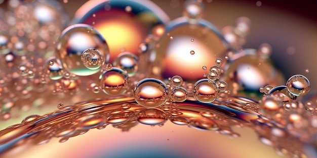 Make a copper frame soft lines bubbles rich borders Generative Ai