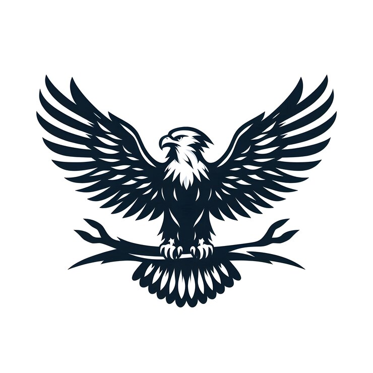 Photo make an eagle logo for a company on white background