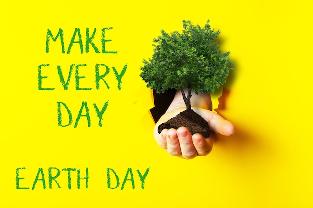 Make every day text ecological concept of saving the planet