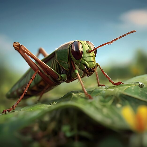 Photo make me an image of a fable that is the grasshopper and the ant generated by ai
