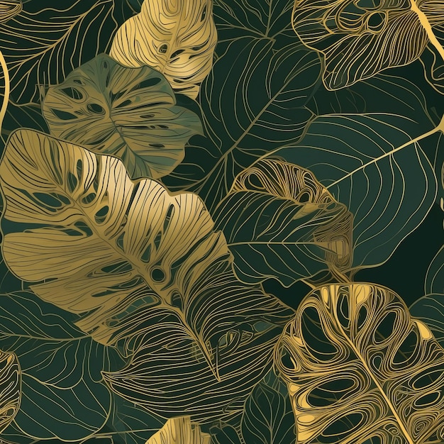 Make organize philodendron plant with brilliant keep clears out with monstera plants Seamless pattern AI Generated