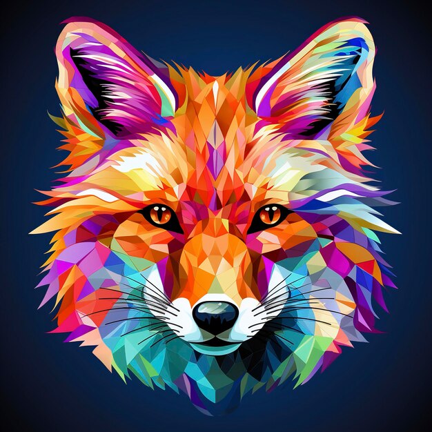 make a unique design of Fox with using bright colours