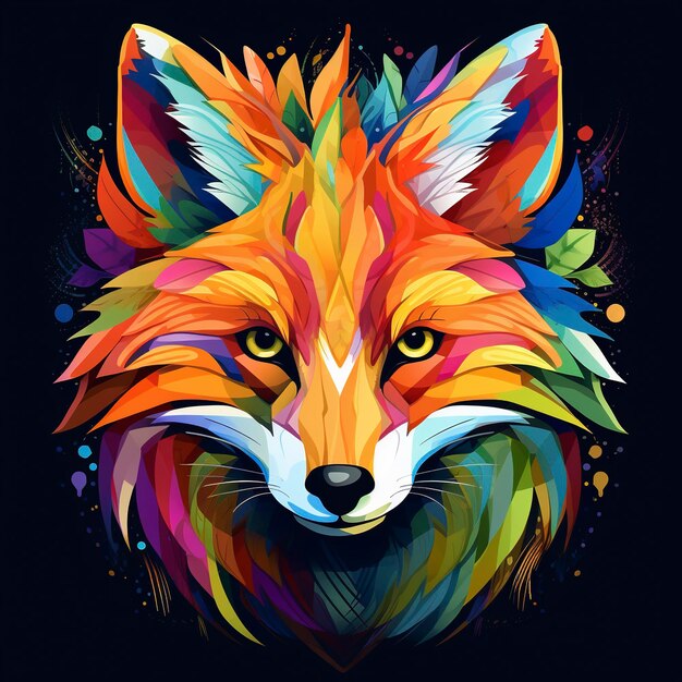 make a unique design of Wolf with using bright colours