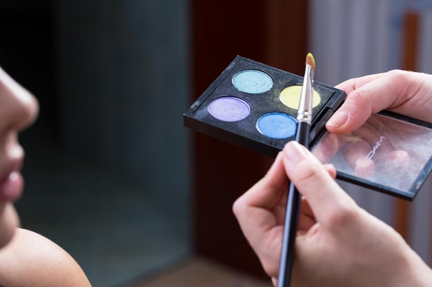 Make up brush and palette