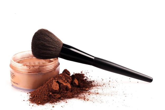 Photo make up brush with blush powder