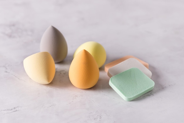 Make Up Egg Make Up Sponge Puff Make Up Egg Tool Gray Background Horizontal