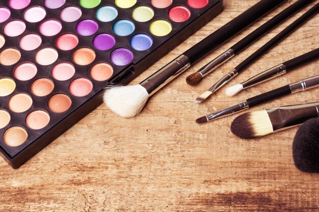 Make-up pallet met borstel