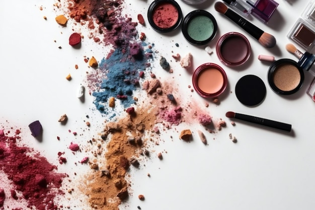 make up scattered