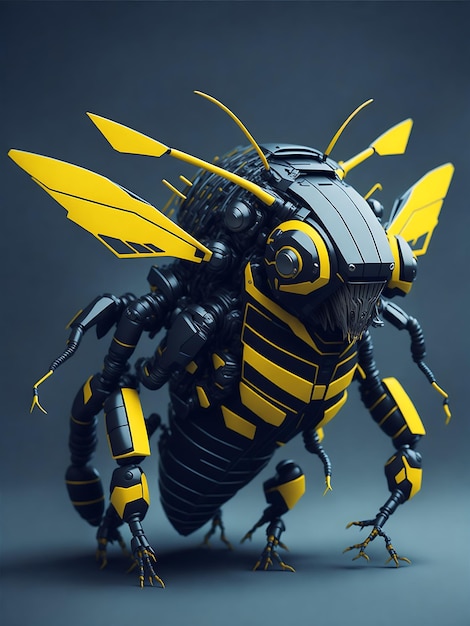 make a vector bee robot