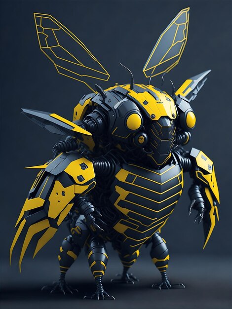 make a vector bee robot