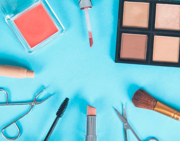 Makeup accessories on the table