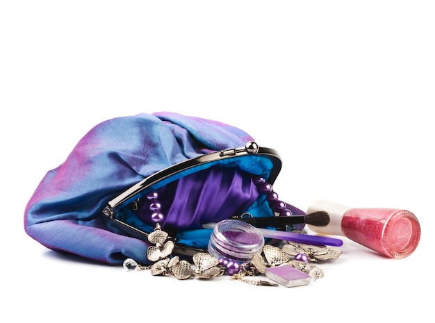 Makeup bag isolated on a white background