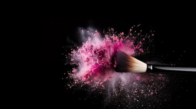 Makeup brush background Illustration AI GenerativexA