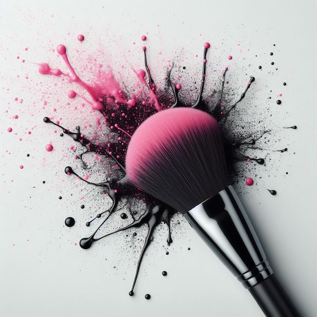 Makeup brush in a Black splash