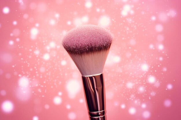 Makeup brush glitter background